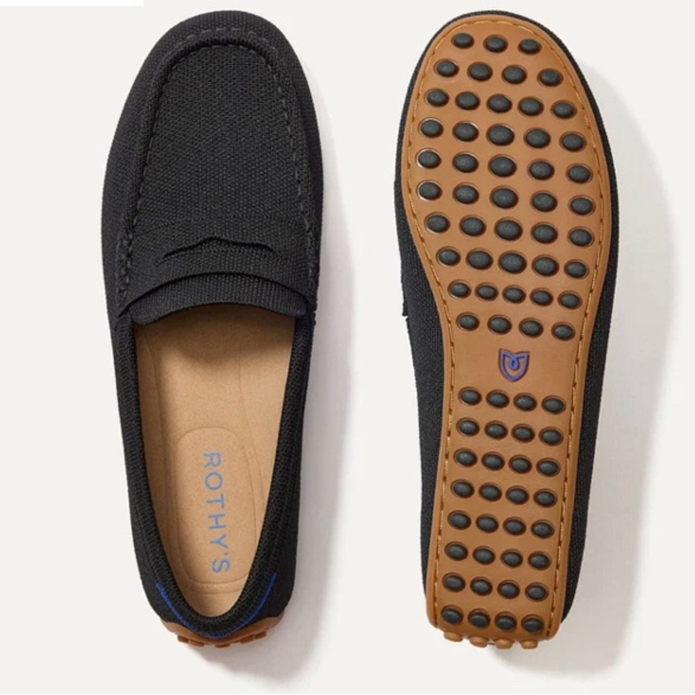 Brand New! Rothy's The Daily Driver Black Knit Driving Loafers 12